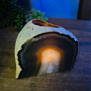 Natural Agate tea light Candle Holder (natural stone / crystal), home decor or unique gift