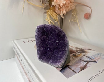 Amethyst Crystal cluster with flat base