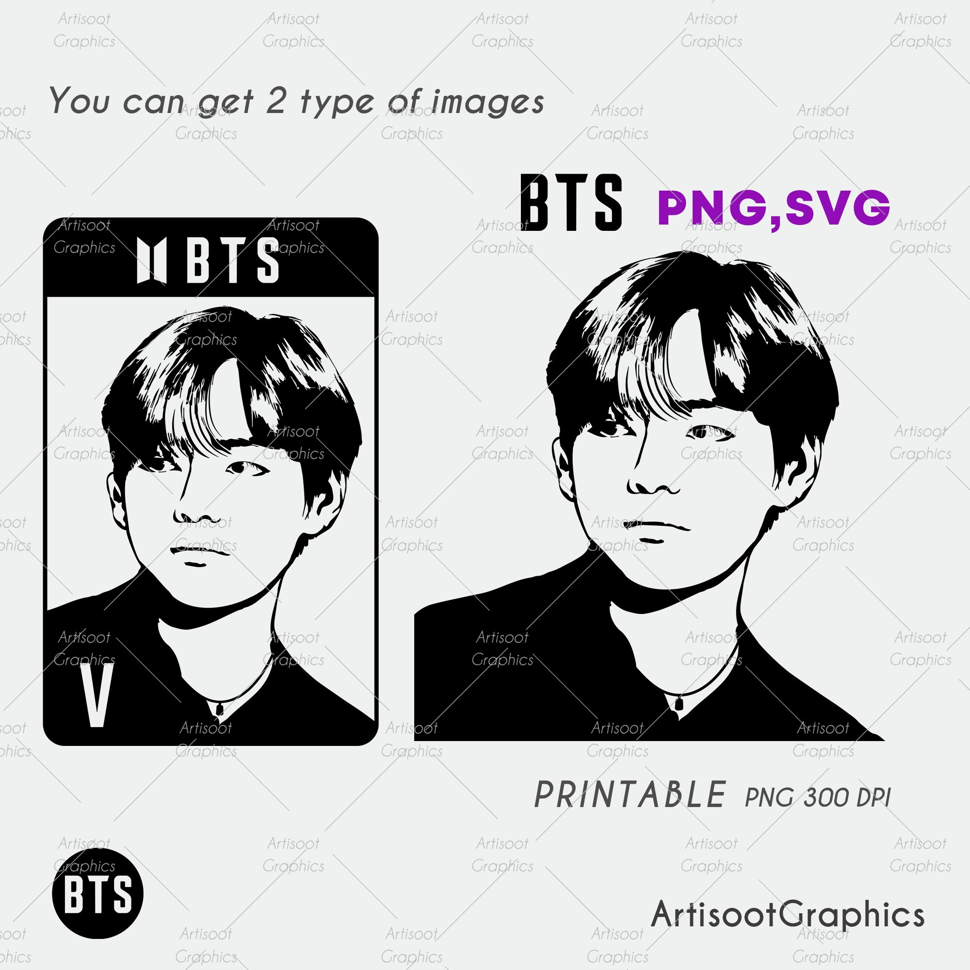 Bts V Png File Bts V Images For Cut Files Or Prints Bts V Etsy