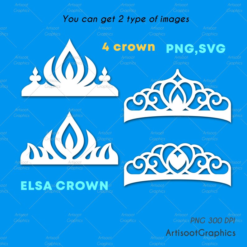 Download Elsa crown svg girl party decor crown clipart princess | Etsy