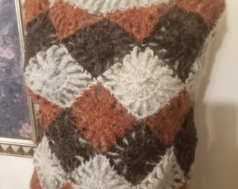 Suéter de abuela cuadrado de crochet hecho a mano: Boho Festival xs/s