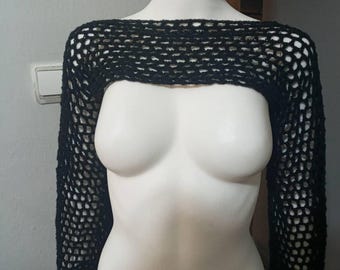 Bolero de crochet hecho a mano: Bolero de red Y2K, punto Balletcore