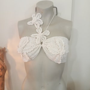 Vintage Intricate Floral Crochet Top (XS/S)