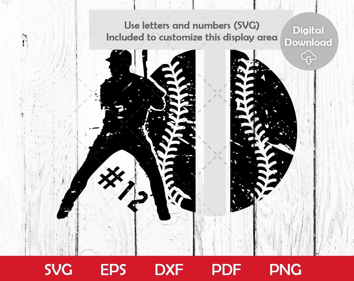 Distressed Baseball Template Svg, Monogram Baseball, Baseball Brother ...