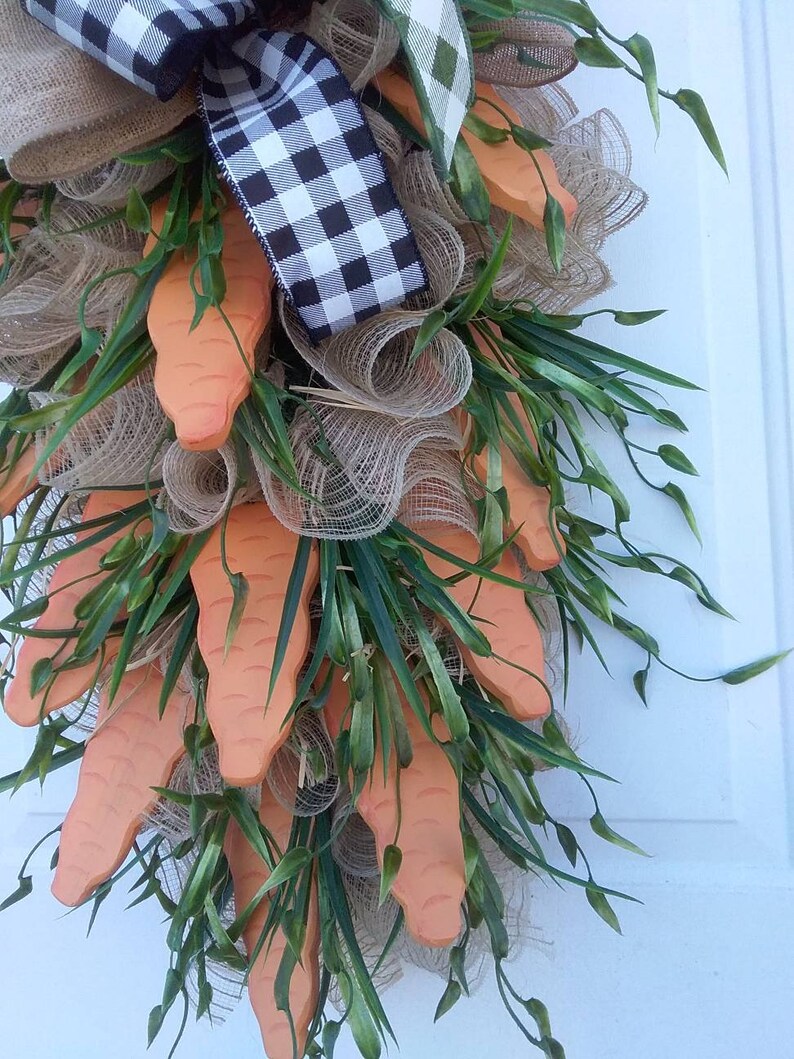 Rustic Carrot Swag Easter Swag Farmhouse Wreath Carrot Etsy