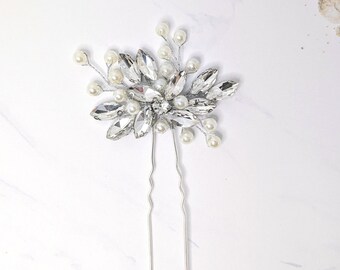 Horquilla de novia con perla de cristal - Starlight Bloom - Wedding Sparkle
