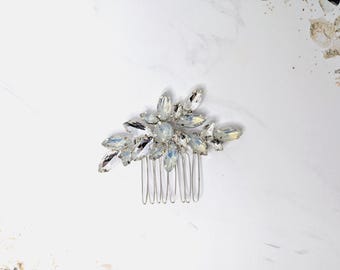 Peineta de novia de cristal: accesorio para el cabello de boda, peineta brillante, peineta de diamantes de imitación