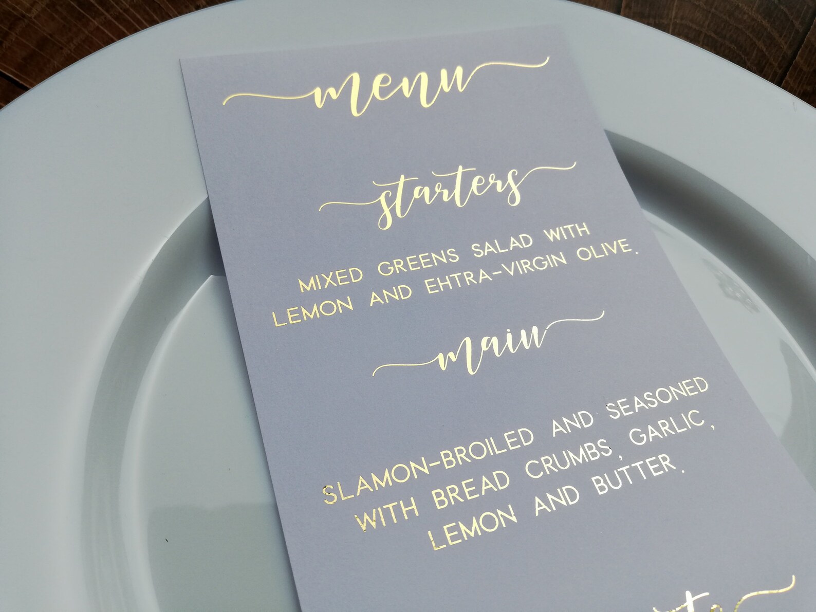 Gold menu card with holder Wedding menu Rose gold foil menu Etsy