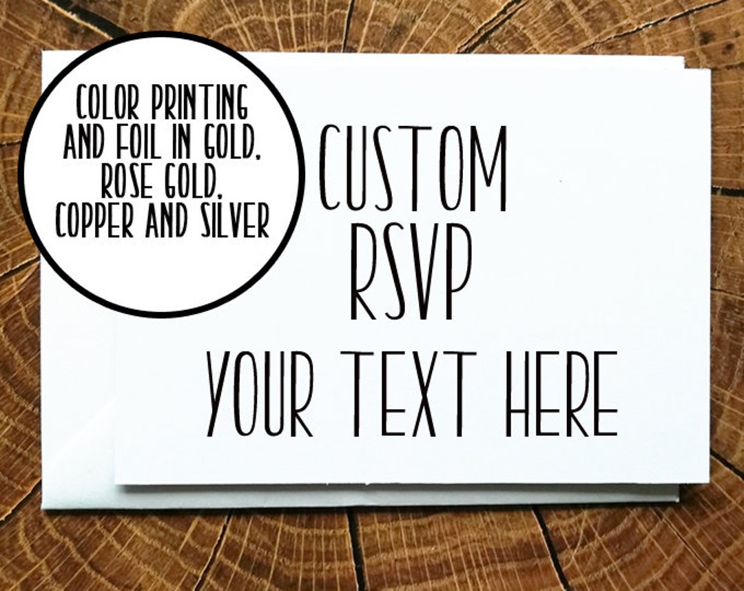 Custom RSVP Cards Wedding RSVP Cards and Envelope Real Foil Etsy