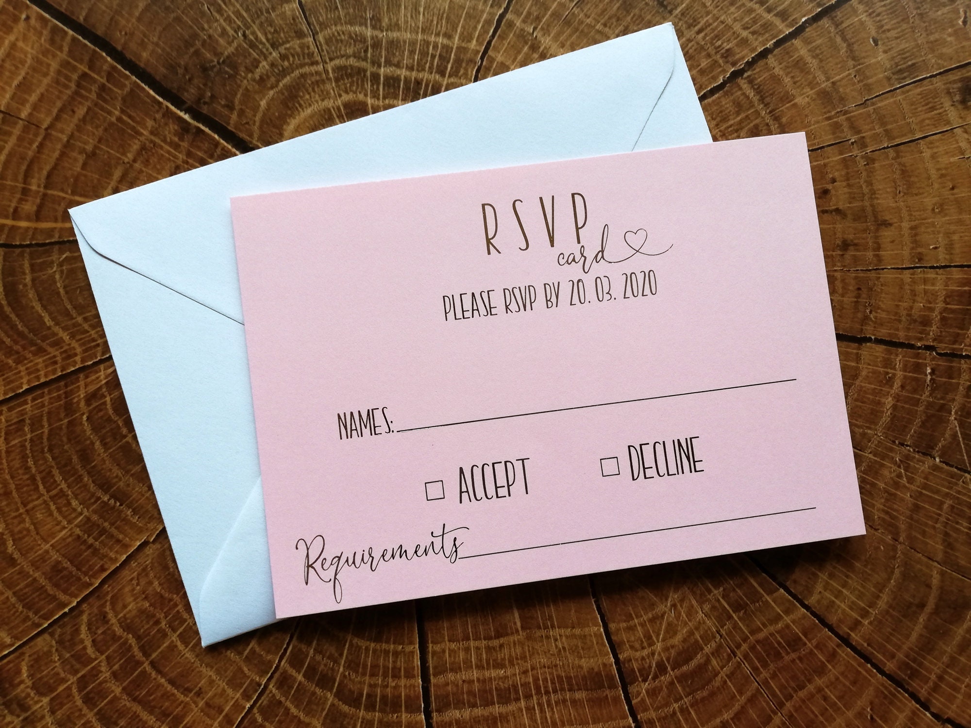 Custom RSVP Cards Wedding RSVP Cards and Envelope Real Foil Etsy