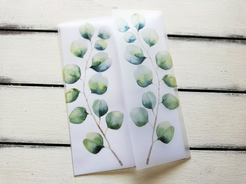 Green Branch Vellum Wrap Greenery Vellum Wrap Vellum Jacket Etsy