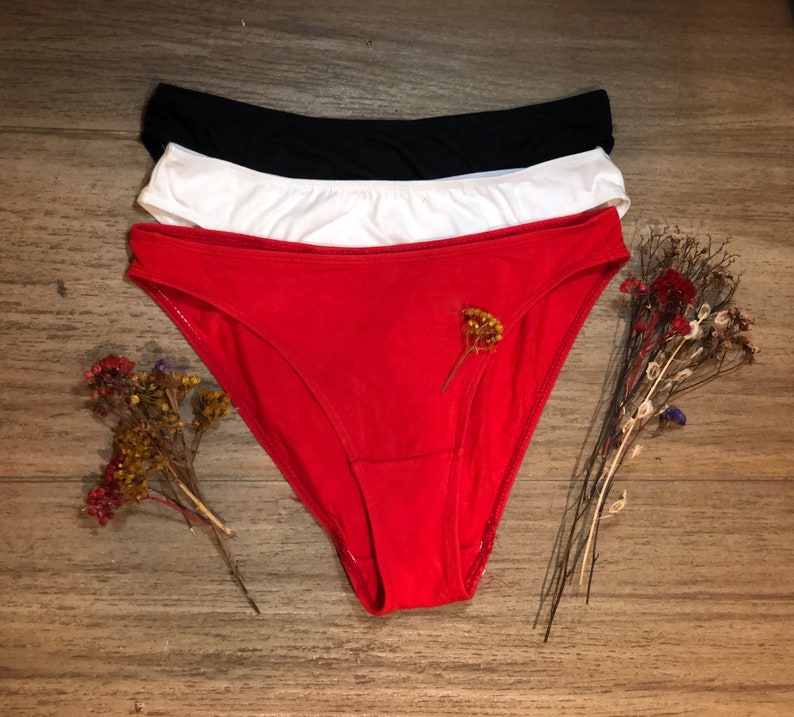 High Cut Panties Cotton Women Underwear Etsy