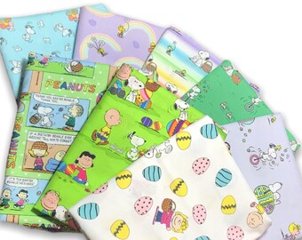 Peanuts snoopy easter fun Fabric 100/% cotton FQ Half yard By the Yard