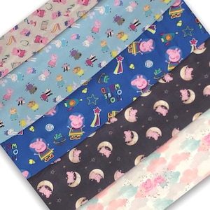 Peppa Pig and George Cartoon Fabric By the Yard FBTY Fat quarters FQ Half Many Patterns available 100% Cotton