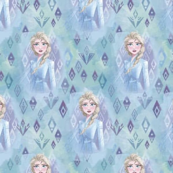 Disney Princess Elsa Frozen Fabric By Fat quarter FQ Half Many Patterns available 100% Cotton 1/4 Yard Diamond Shards #1702