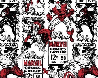 Marvel Print Fabric By the Yard FBTY Fat quarters FQ Half 100/% Cotton Doodle Sketch Camelot comics white Superheroes Heroes in Action #2411