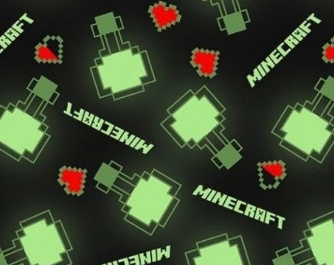 Minecraft Game Fabric by the Yard FBTY Fat Quarters FQ Half 100 Cotton