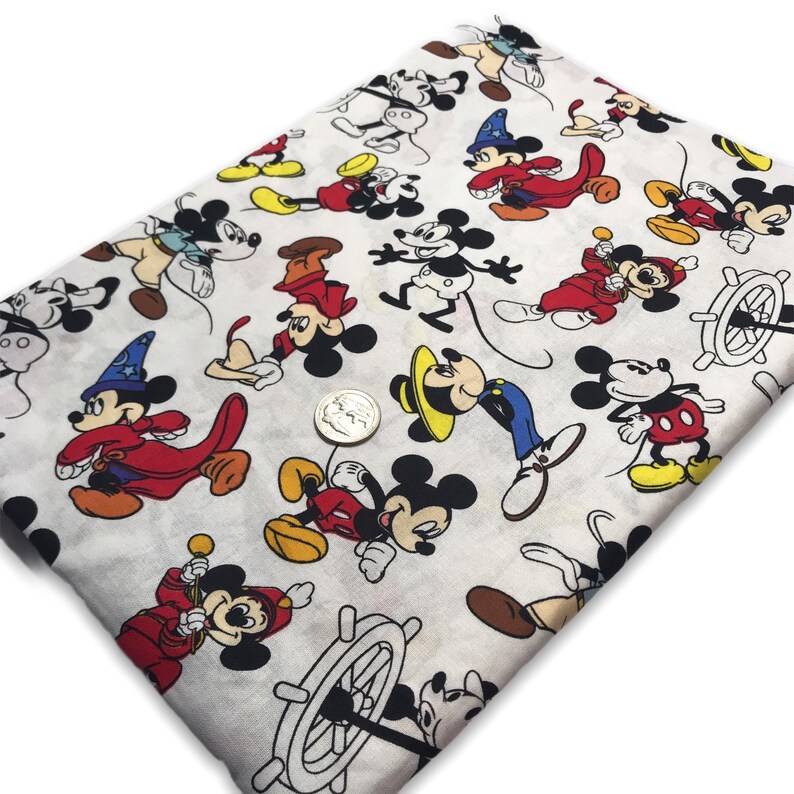 Mickey Mouse Classic Print Fabric By the Yard FBTY Fat Etsy