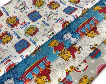 Daniel Tiger Fabric by Fat Quarter FQ Half Many Patterns Available 100 Cotton 1 4 Yard Ugga Mugga Star Pjs Pajama Stuffed Animal Mr. Rogers Etsy