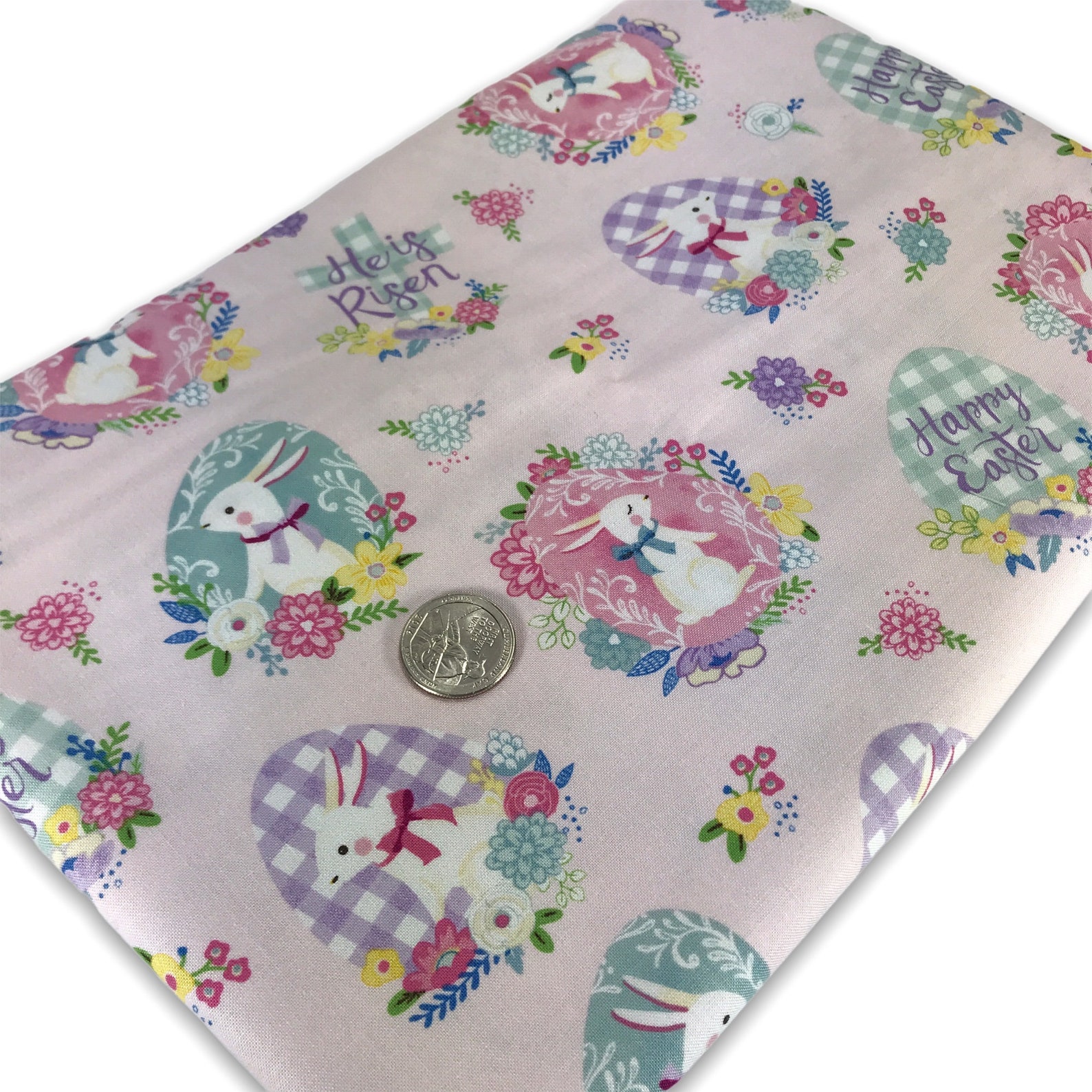 Happy Easter Bunny Fabric By the Yard Fat quarters FQ Half Etsy