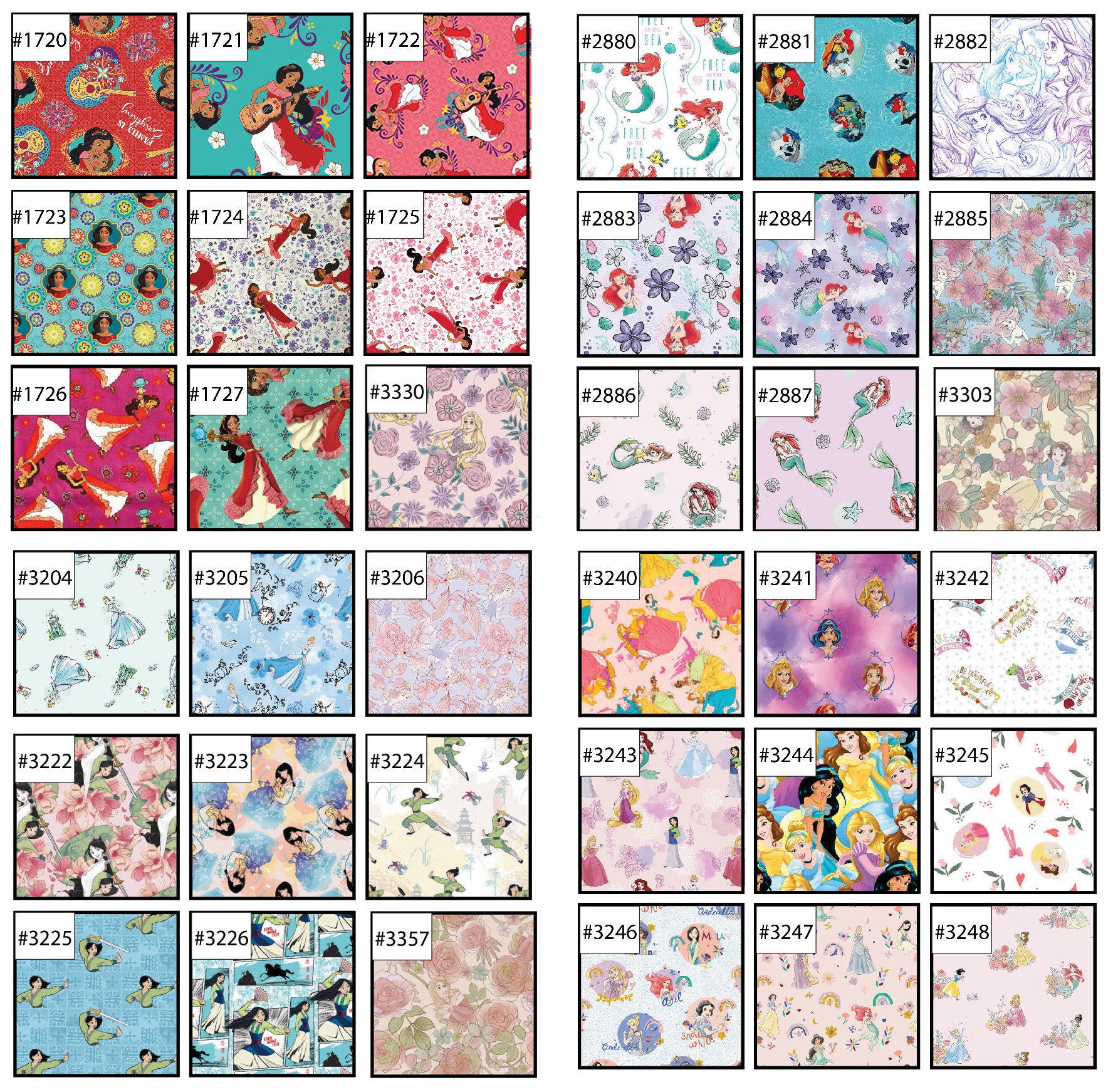 Disney Princess Fat Quarter Lot Bundle Mystery Set of 3 15 Etsy