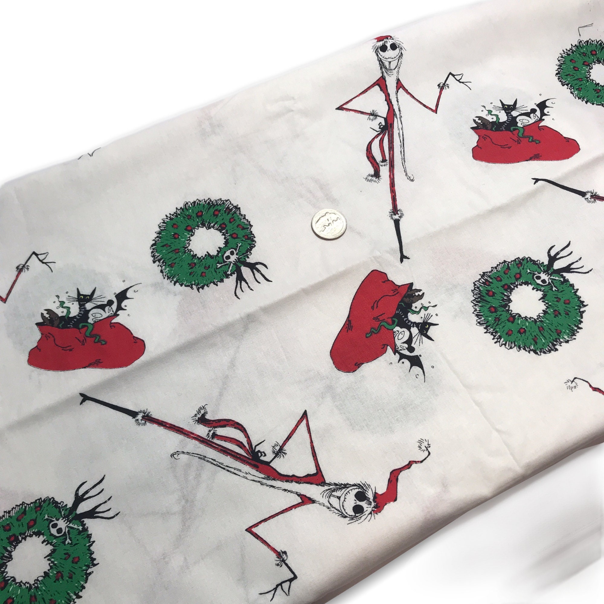Fabric Street Nightmare Before Christmas Coffins of Christmas Fabric Poplin - 58 x 1 Yard