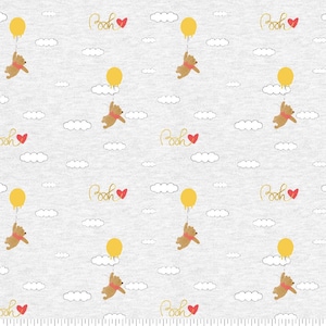 Winnie the Pooh Baby Friends Print Fabric By the Yard FBTY Fat quarters FQ Half 100% Cotton LICENSED Winnie-the-Pooh sweet love balloon #