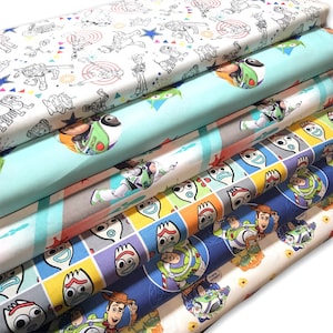 Toy Story Fabric By Fat quarter FQ Half Many Patterns available 100% Cotton 1/4 Yard Buzz light year Woody Pixar Disney 4