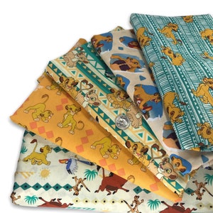 Lion King Fat Quarter Lot Bundle Mystery Set of 3 - 11 Random NO Duplicates Mixed FQ 100% Cotton 1/4 Yard Disney Simba Timon Pumbaa Zazu