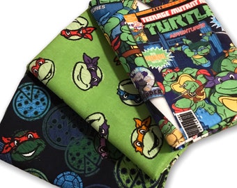 TMNT Teenage Mutant Ninja Turtles in a Half Shell Fabric By the Yard FBTY Fat quarters FQ Half Many Patterns 100% Cotton #2655-#2670