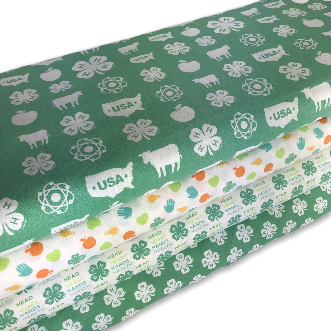 4H Fat Quarter Lot Bundle Set of 4 FQ Many Patterns Available 100 Cotton Head Managing