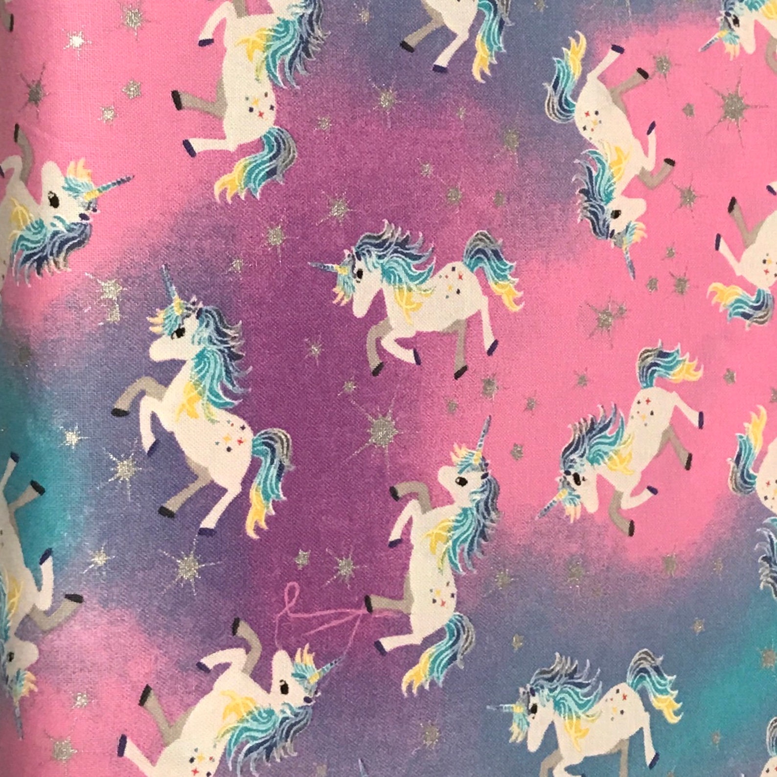 Unicorn Rainbows Tie Dye Fabric By the Yard FBTY Fat quarters | Etsy