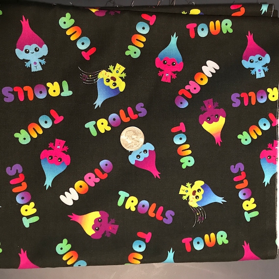 Trolls World Tour Rainbow Singing Print Fabric by the Yard | Etsy