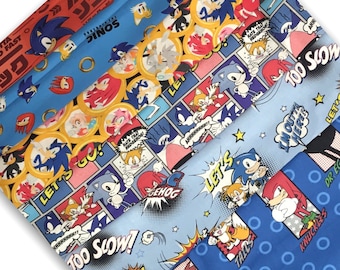 1 Yard Sonic the Hedgehog Tails & Sonic Cotton Fabric Robert Kaufman - Etsy