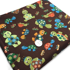 Turtles King Fabric By the Yard FBTY Fat quarters FQ Half 100% Cotton Flowers Butterfly hat