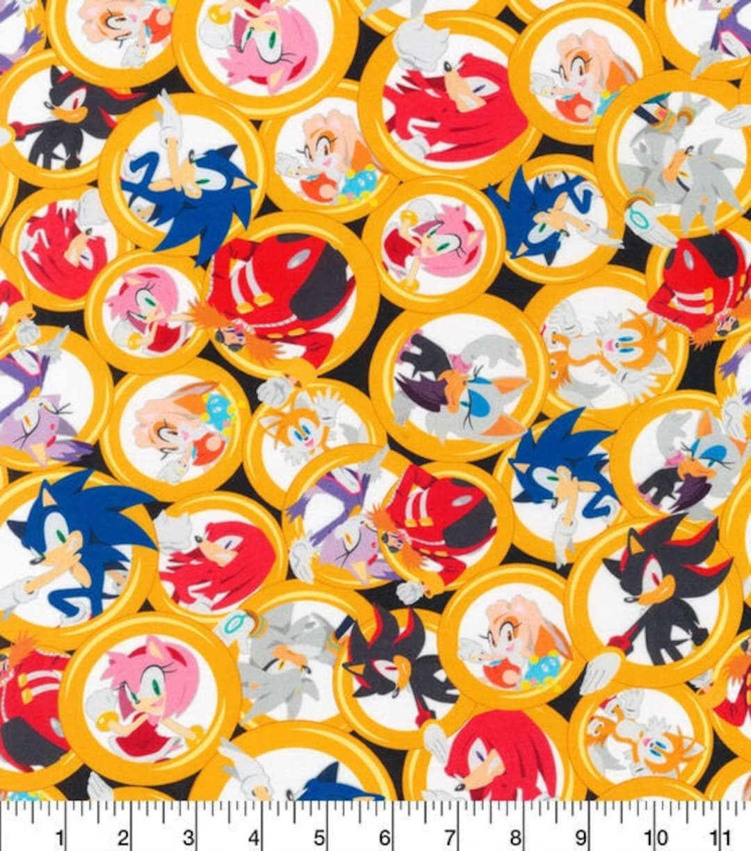 Sonic the Hedgehog Hedgehog Fabric by the Yard FBTY Fat Quarters FQ ...