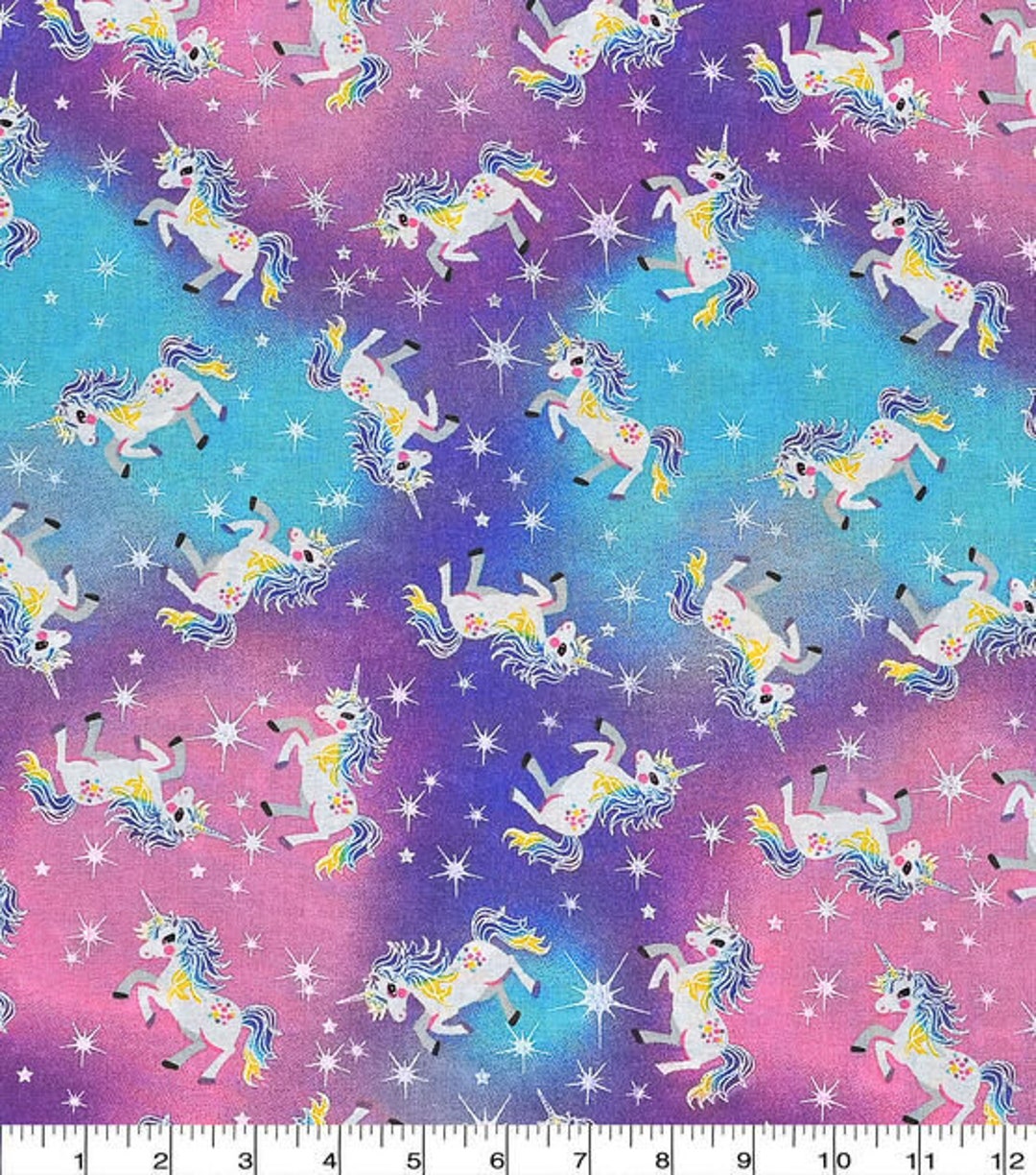 Unicorn Rainbows Tie Dye WIDE 108 Fabric by the Yard FBTY Fat Quarters