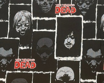 AMC Walking Dead 2014 Vintage Retired Robert Kirkman Licensed Novelty Fabric By Fat quarter FQ Half 100% Cotton 1/4 Yard #5604