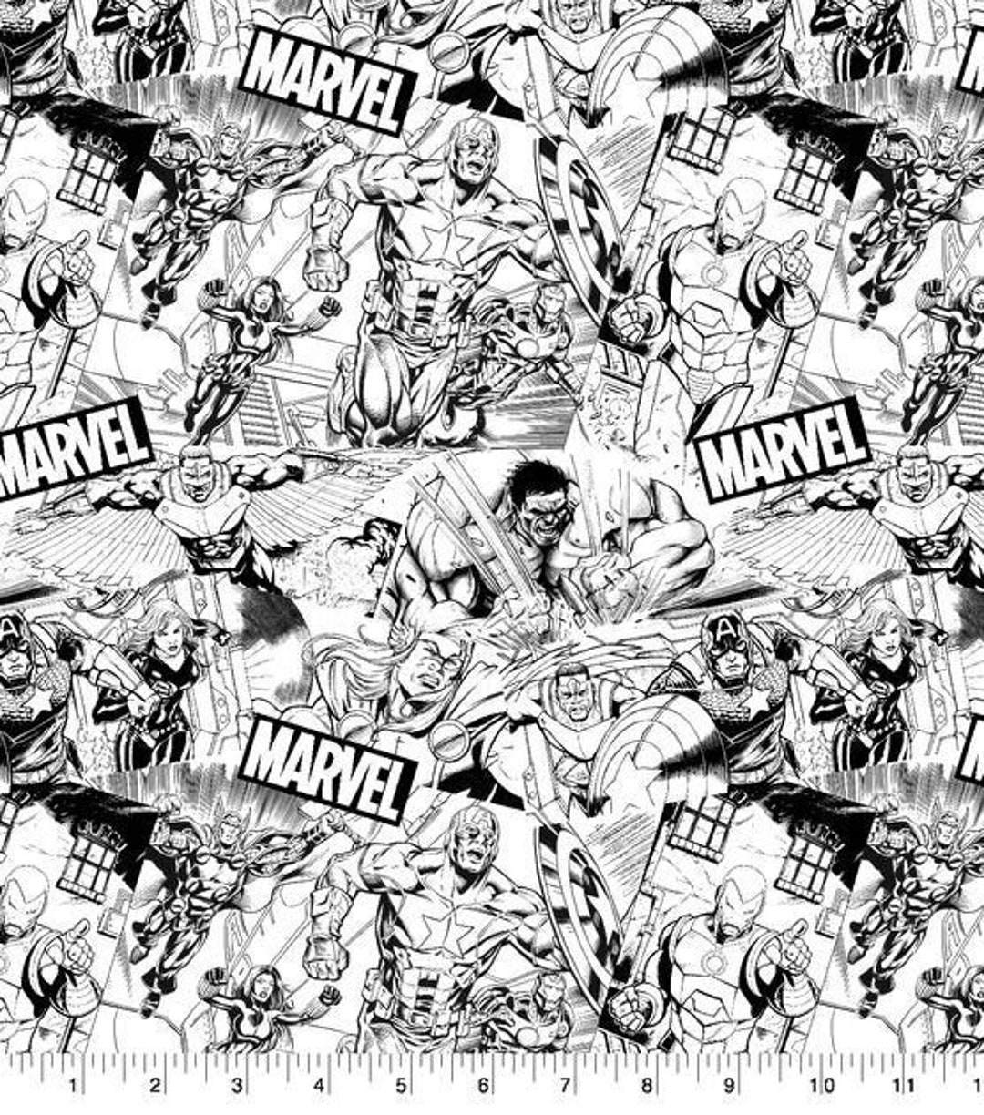 Marvel Print Fabric by the Yard FBTY Fat Quarters FQ Half 100 Cotton