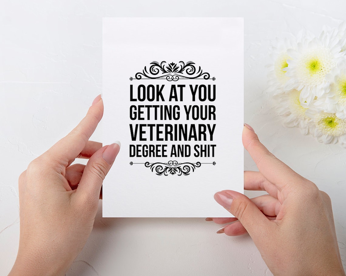 Veterinary Graduation Card Veterinary Card Veterinary Gift Etsy