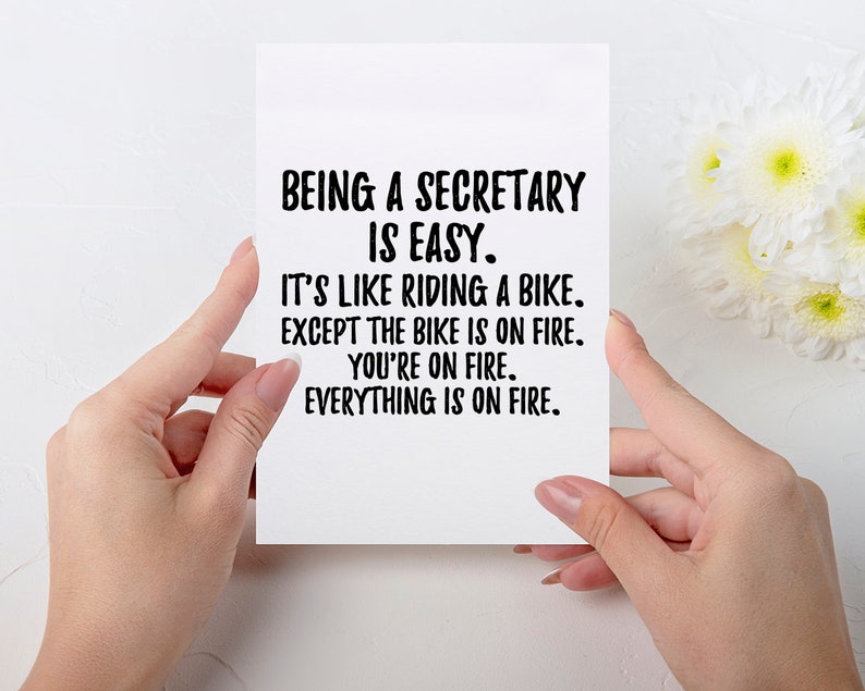 Secretary Card Secretary Gift Birthday Card for Secretary Etsy
