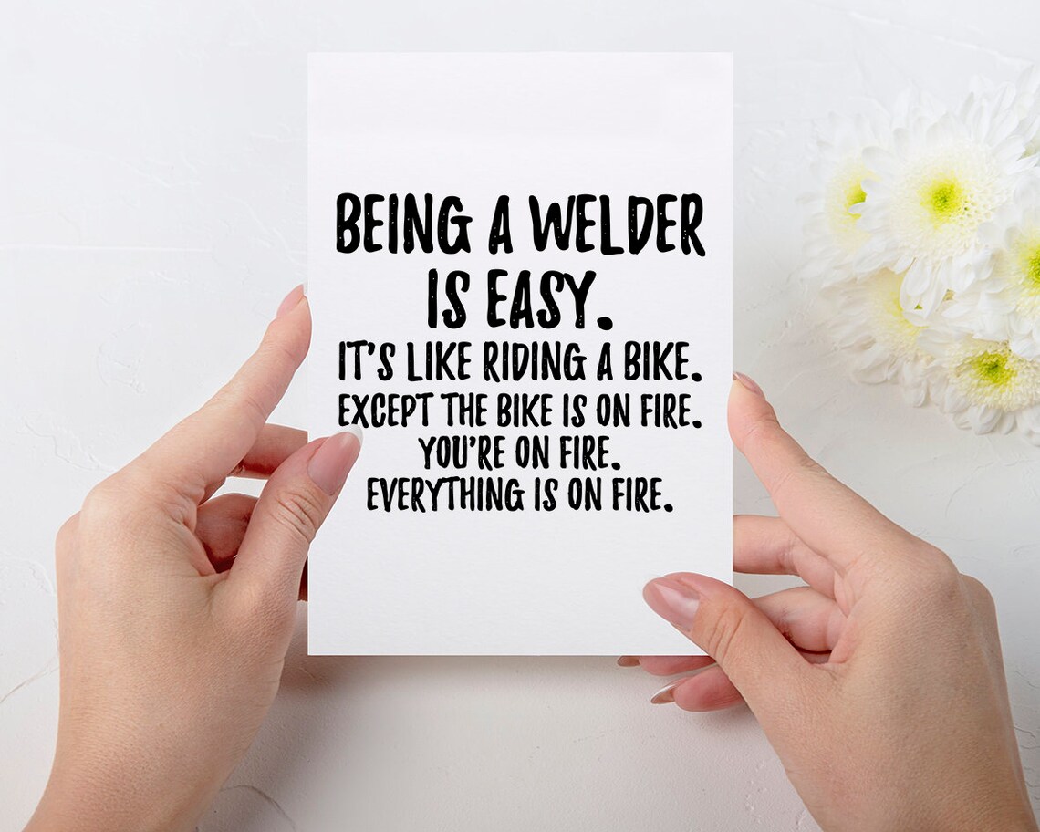 Welder Greetings Card Welder Gift Welding Gift Welding Etsy