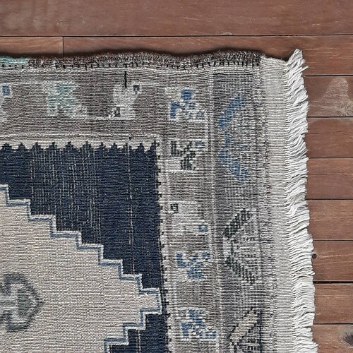 Blue Beige shops Gray Vintage Anatolian Small Gift Oushak Rug 3.41 x 1.90 ft