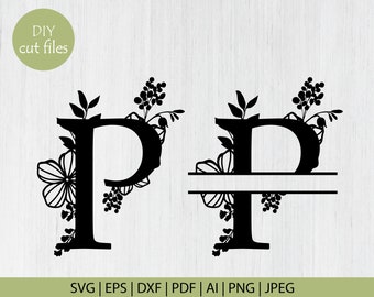 Download Floral Letter P Svg Etsy