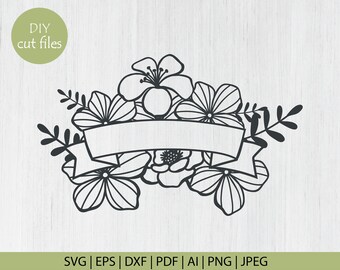 Download Floral Ribbon Banner Etsy