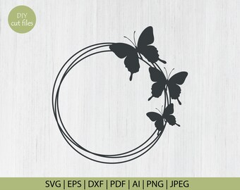 Butterfly Circle Svg Etsy