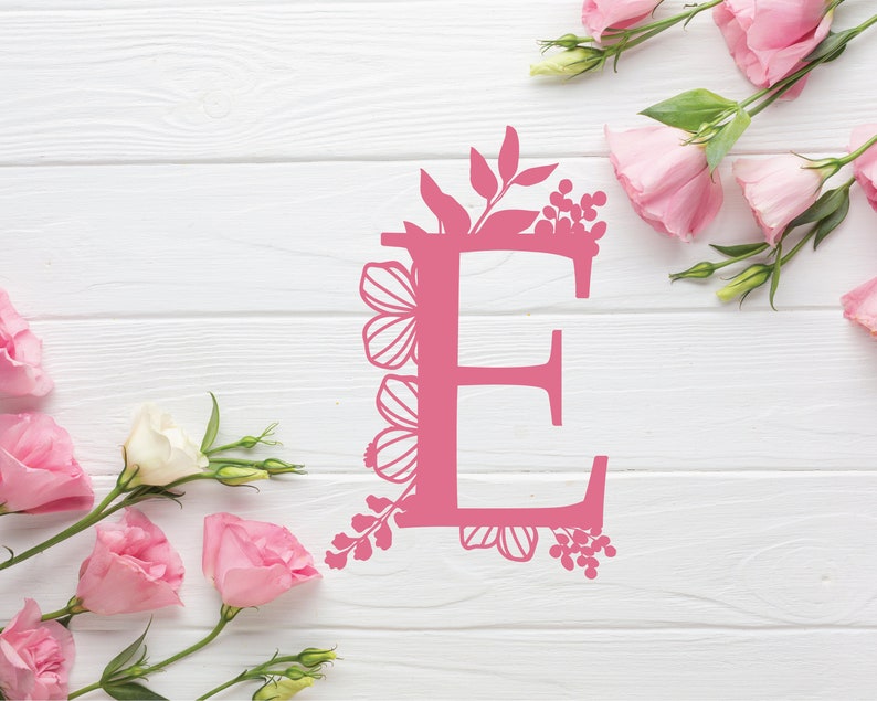 Download Botanical floral Letter E Split Monogram SVG Split Monogram | Etsy