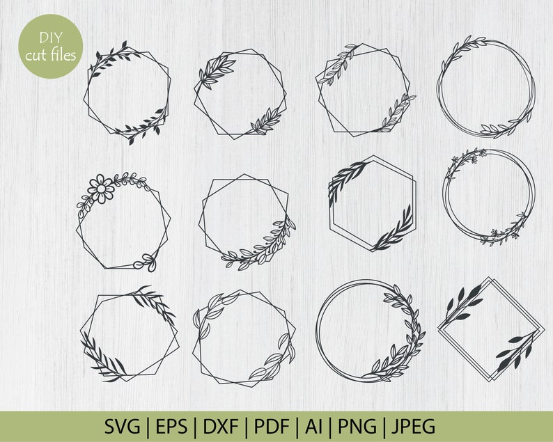 Monogram Wreath Svg Floral Circle Svg Floral Wreath Svg Circle Frame Svg Circle Wreath Svg Floral Wreath Svg Circle Svg Bundle Clip Art Art Collectibles