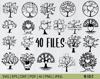 Tree svg bundle, tree of Life SVG , tree svg, family tree svg, tree split monogram, tree heart monogram, tree frame svg, cricut, silhouette