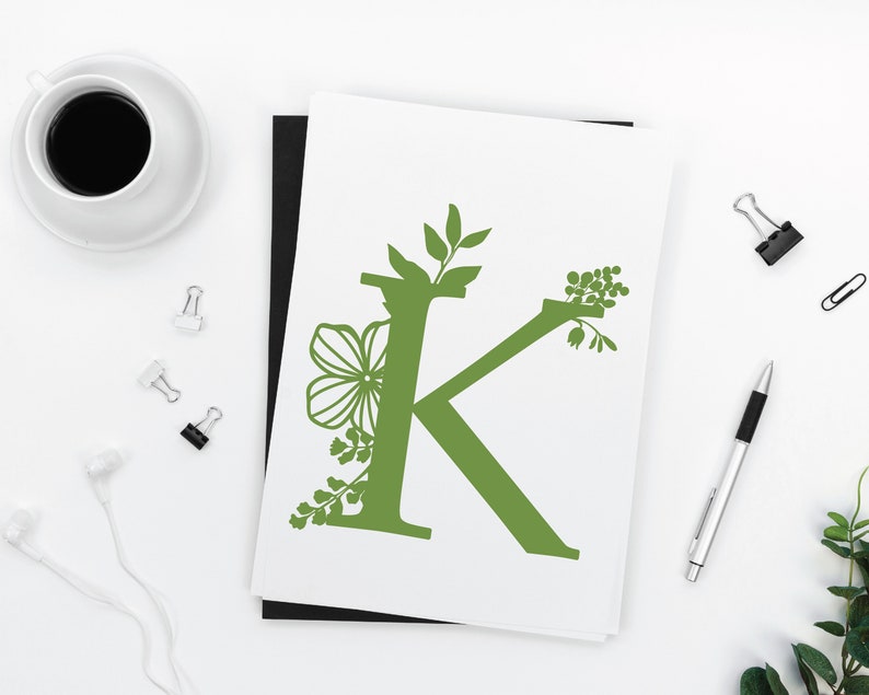 Download Botanical floral Letter K Split Monogram SVG Split Monogram | Etsy